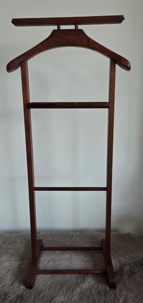 Vintage eikenhouten dressboy, Ophalen, 100 tot 150 cm, Zo goed als nieuw, Staande kapstok