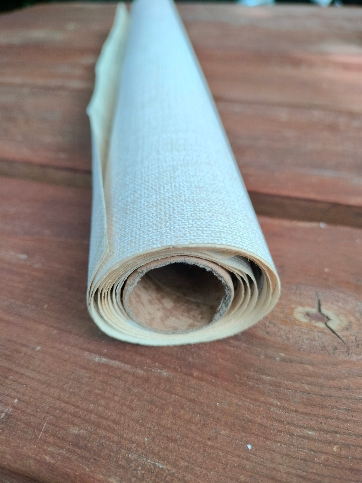 Plakfolie restje linnen structuur beige gratis, Ophalen, Minder dan 5 m², Zeil
