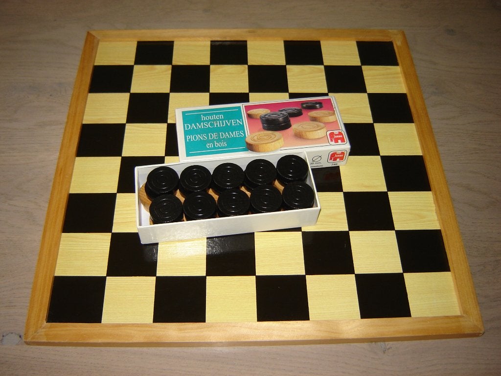 JUMBO HOUTEN DAMSCHIJVEN EN DAMBORD !!!!, Ophalen of Verzenden, Zo goed als nieuw, Jumbo