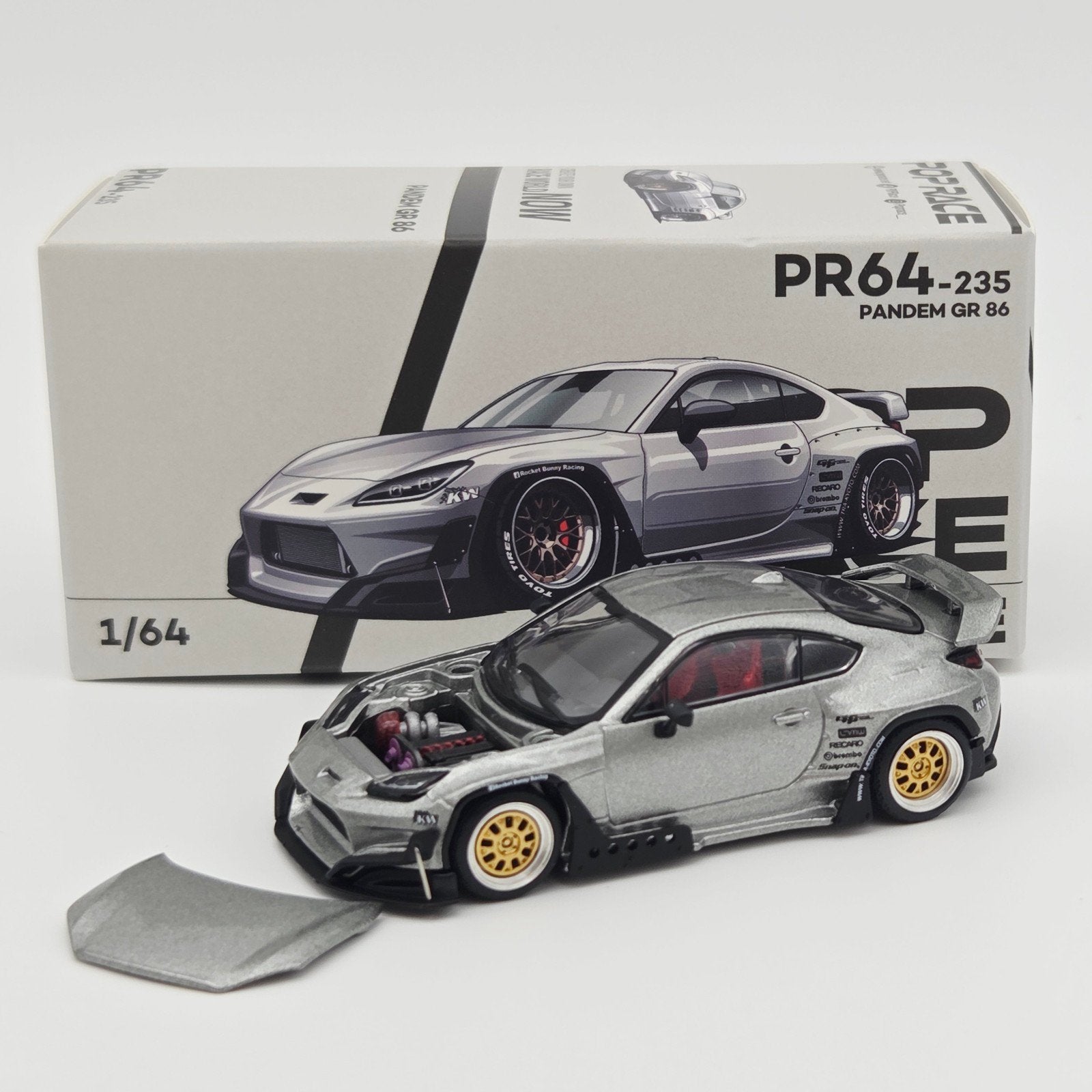 Pop Race – Pandem GR86, silver, Hobby en Vrije tijd, Mymodelcar@outlook.com, Auto, Ophalen of Verzenden, Pop Race