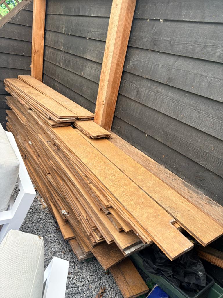 Hout van oude houten vloer, Ophalen, Gebruikt, Minder dan 25 mm, Plank