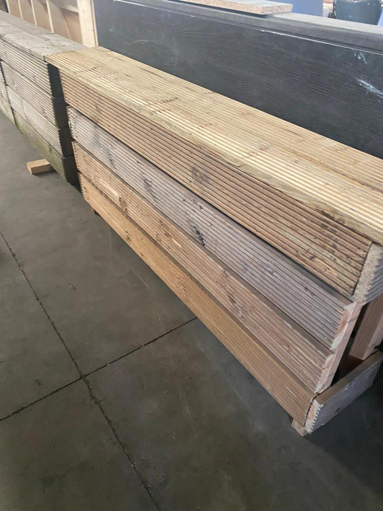 Houten vlonderplanken - Gebruikt, Tuin en Terras, Terrasdelen en Vlonders, Gebruikt, Hout, Ophalen