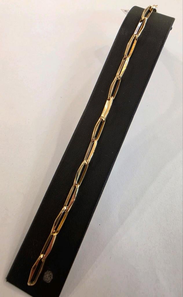 14 karaats gouden Closed for ever / Paperclip schakel 20 cm, Ophalen of Verzenden, Zo goed als nieuw, Goud, Goud