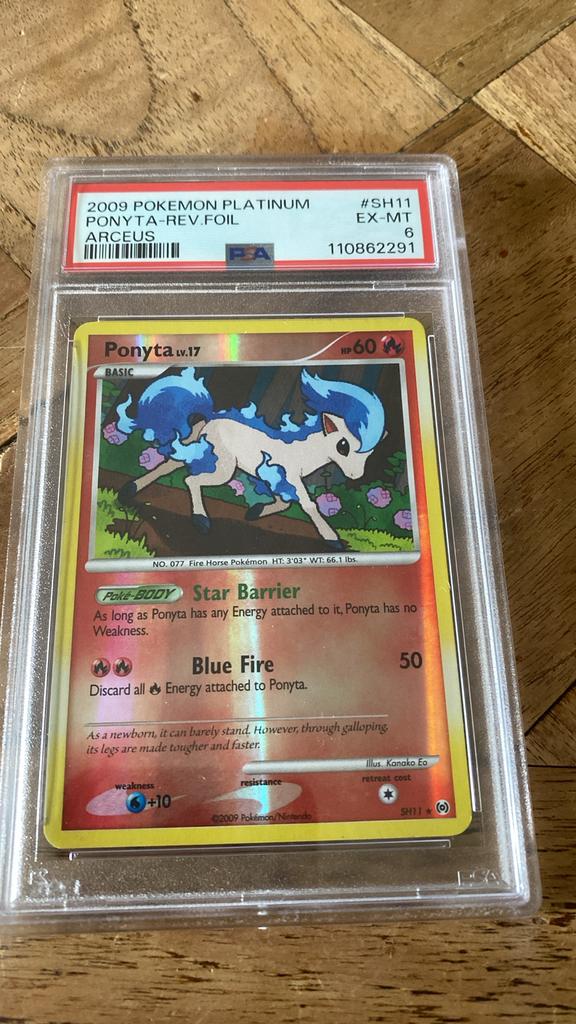 Ponyta Rev. Foil SH11 PSA 6 EX-MT Pokémon Platinum Arceus, Ophalen of Verzenden, Zo goed als nieuw, Losse kaart, Foil