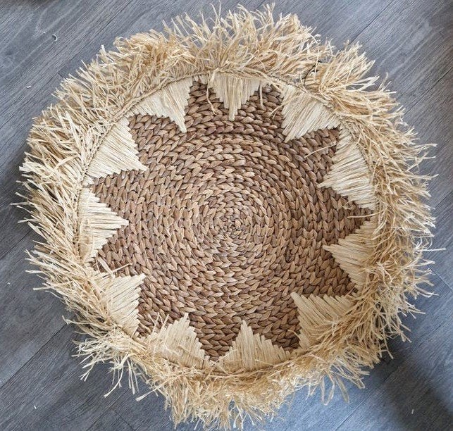 Decoratieve rieten onderzetter/wanddecoratie, Ophalen, Boho, Nieuw, Natuurlijk materiaal