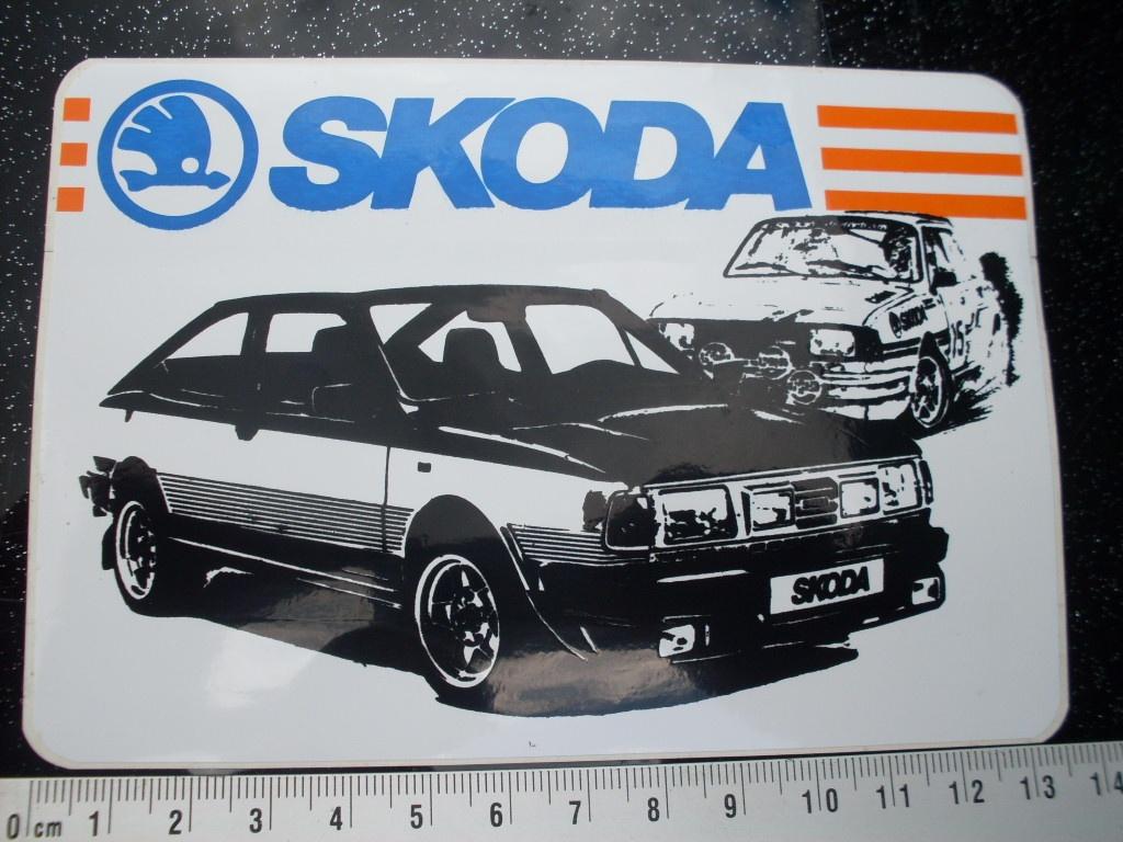 sticker skoda logo vintage car, Verzenden, Zo goed als nieuw, Auto of Motor