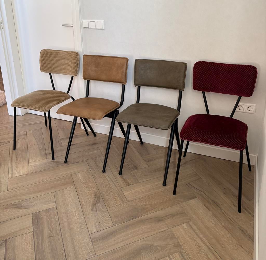 Dutchbone stoelen (4 stuks), Ophalen, Overige kleuren, Leer, Zo goed als nieuw