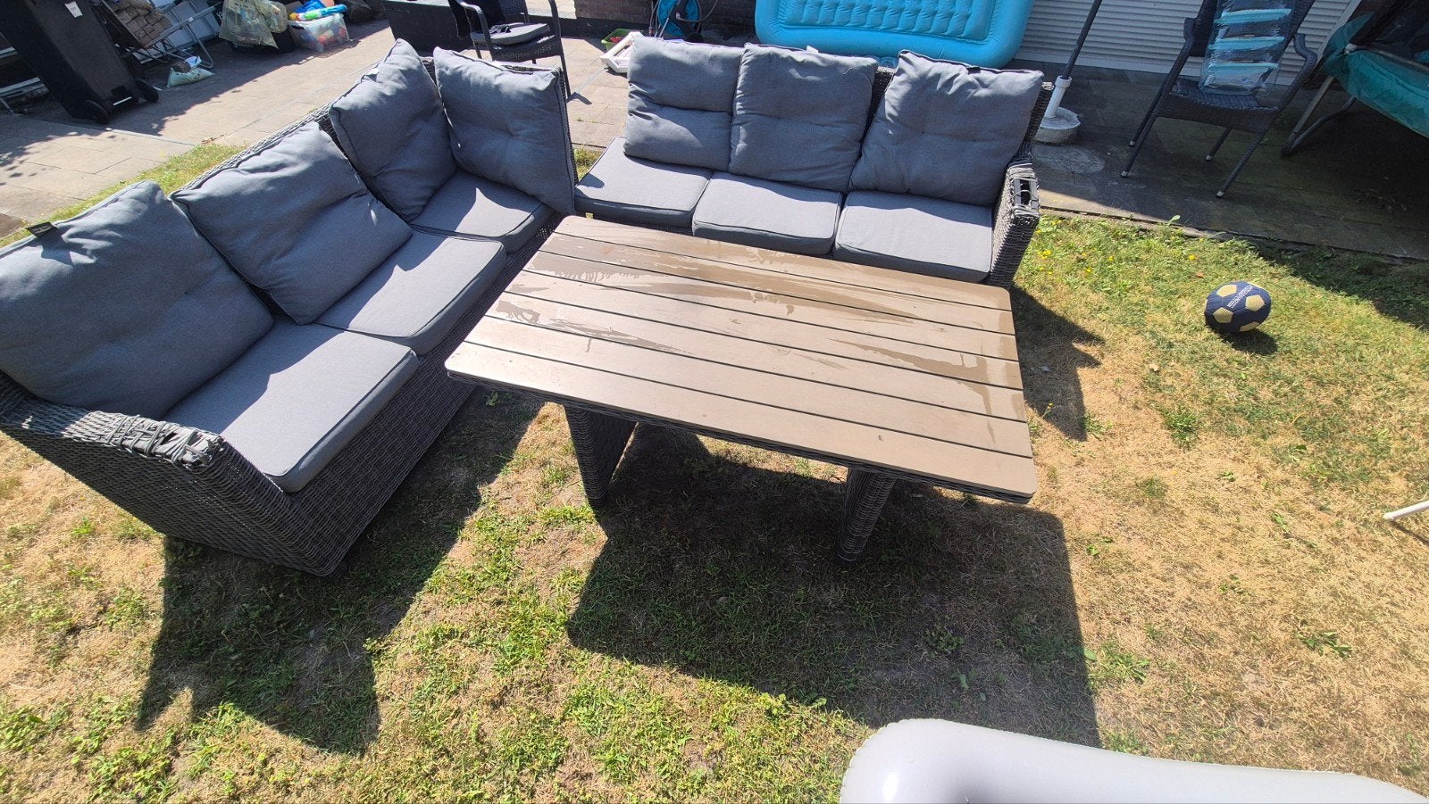 Bois Le Duc Wicker Loungeset met Tafel en Kussens, Gebruikt, 6 zitplaatsen, Ophalen of Verzenden, Loungeset