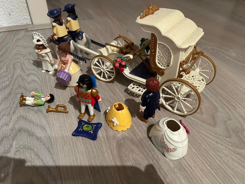Playmobil Princess Koets met Figuren - Complete Set, Ophalen of Verzenden, Zo goed als nieuw, Complete set