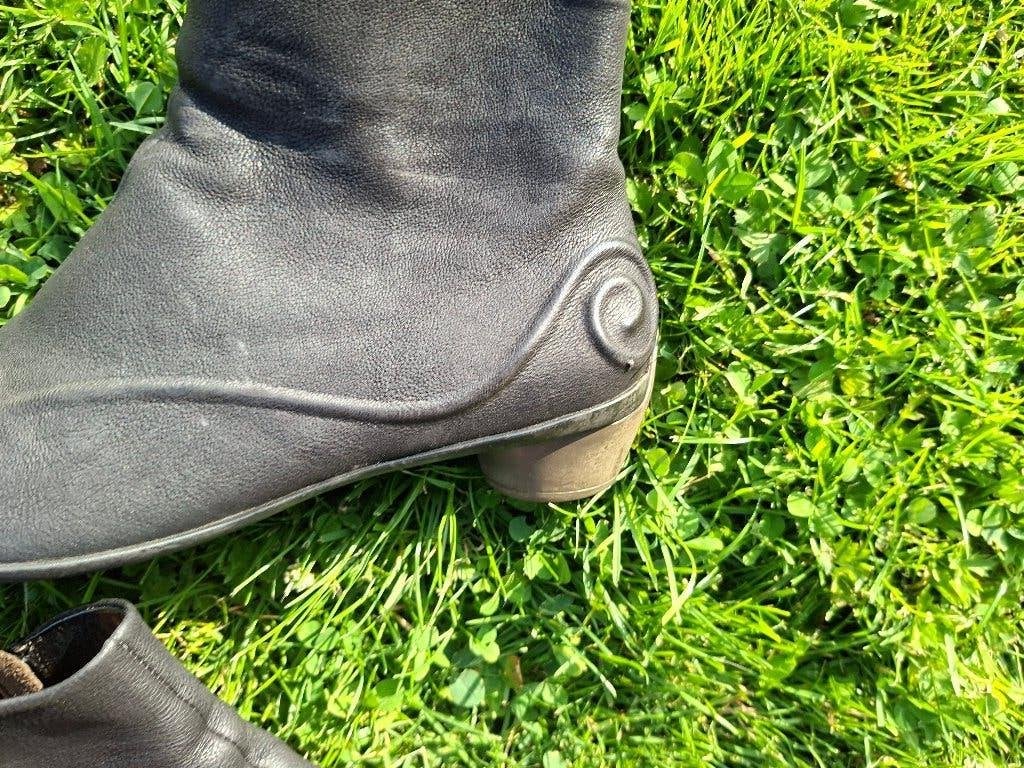 Zwart leren Think / Think! schoenen / laarsjes maat 41, Zwart, Think!, Lage of Enkellaarzen, Ophalen of Verzenden