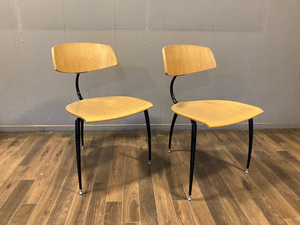Vintage Dutch design eetkamerstoelen, Ophalen of Verzenden, Gebruikt, Vier
