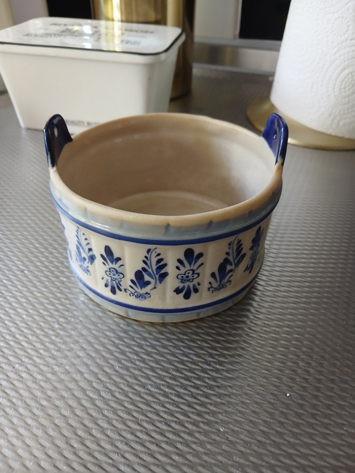 Handgeschilderd Delfts Blauw schaaltje met oren, Antiek en Kunst, Ophalen of Verzenden