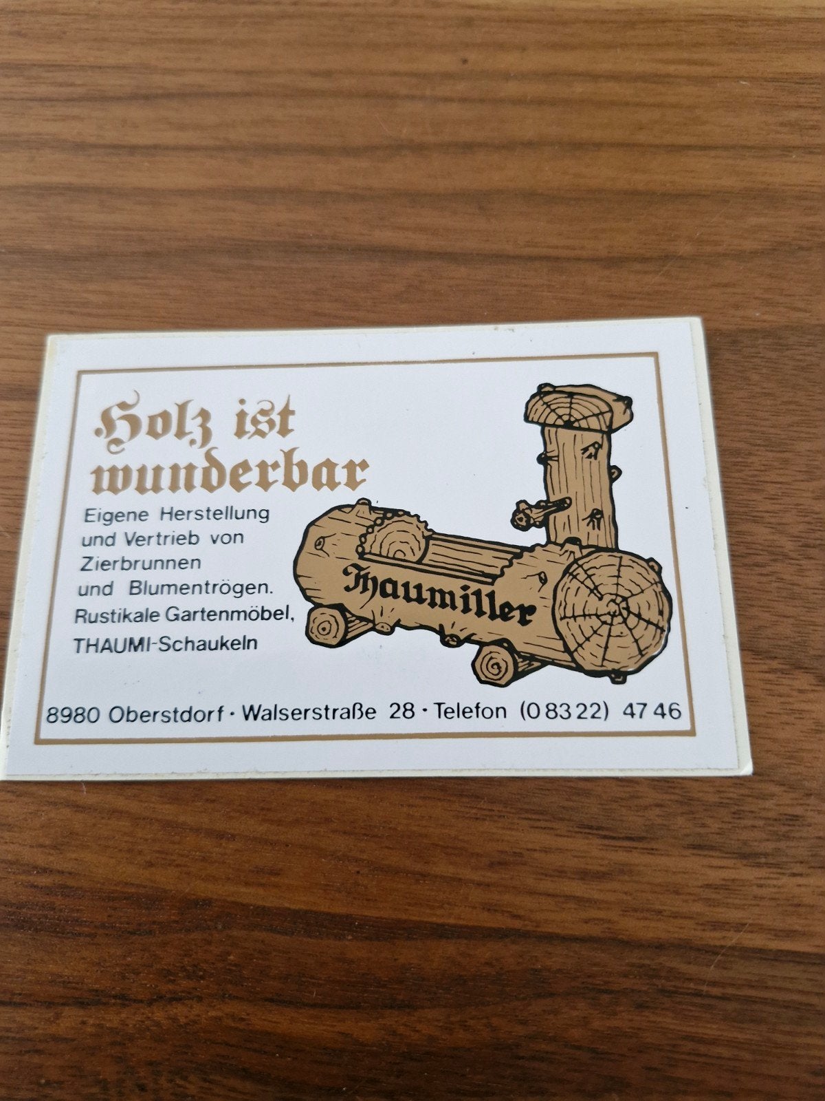 8769 sticker 'Holz ist wunderbar' - Thaumiller Oberstdorf, Ophalen of Verzenden, Nieuw, Overige typen
