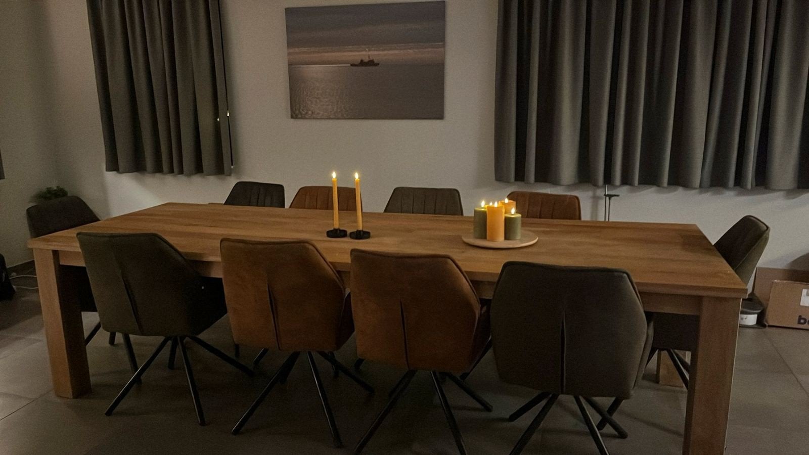grote eiken tafel 255 x 100 cm nieuw onbehandeld 6 /8 pers,, Ophalen, Gebruikt, Eikenhout, 200 cm of meer