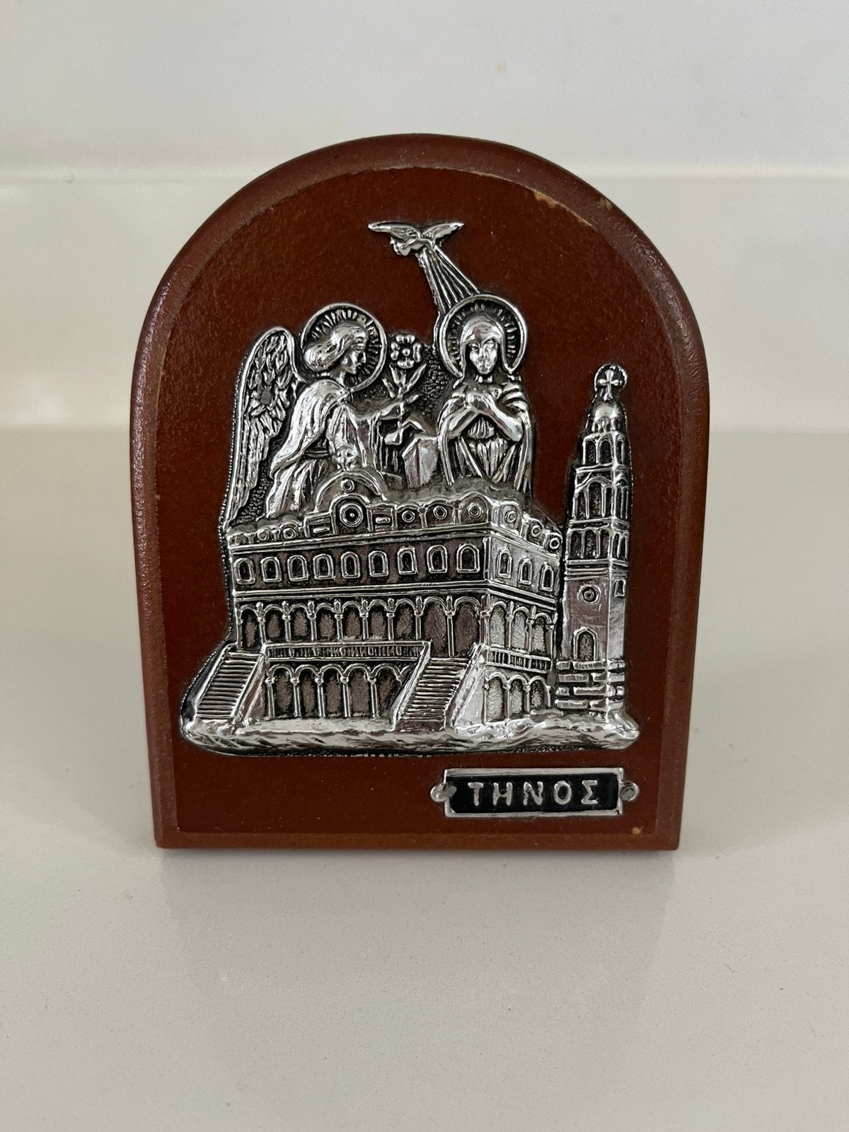 Grieks icoon op standaard Tinos, Verzamelen, Religie, Ophalen of Verzenden