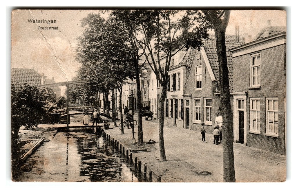 Wateringen, Dorpsstraat. Lees beschrijving, Verzamelen, Ansichtkaarten | Nederland, Verzenden, Voor 1920, Gelopen, Zuid-Holland