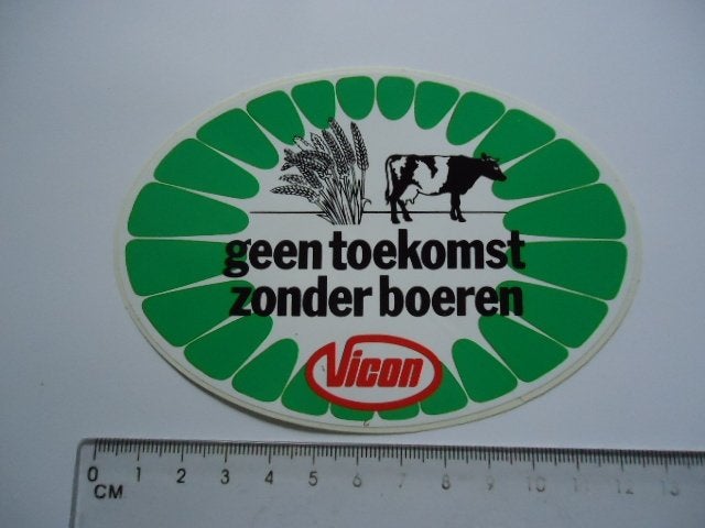sticker oud VICON boeren landbouw tuinbouw protest retro, Verzenden, Zo goed als nieuw, Bedrijf of Vereniging