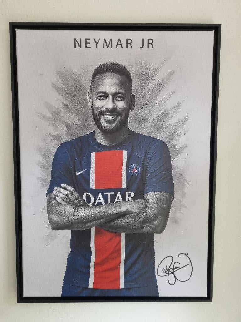 Neymar Junior op canvas met lijst, Sport en Fitness, Voetbal, Maat XS of kleiner, Ophalen of Verzenden, Nieuw, Overige typen