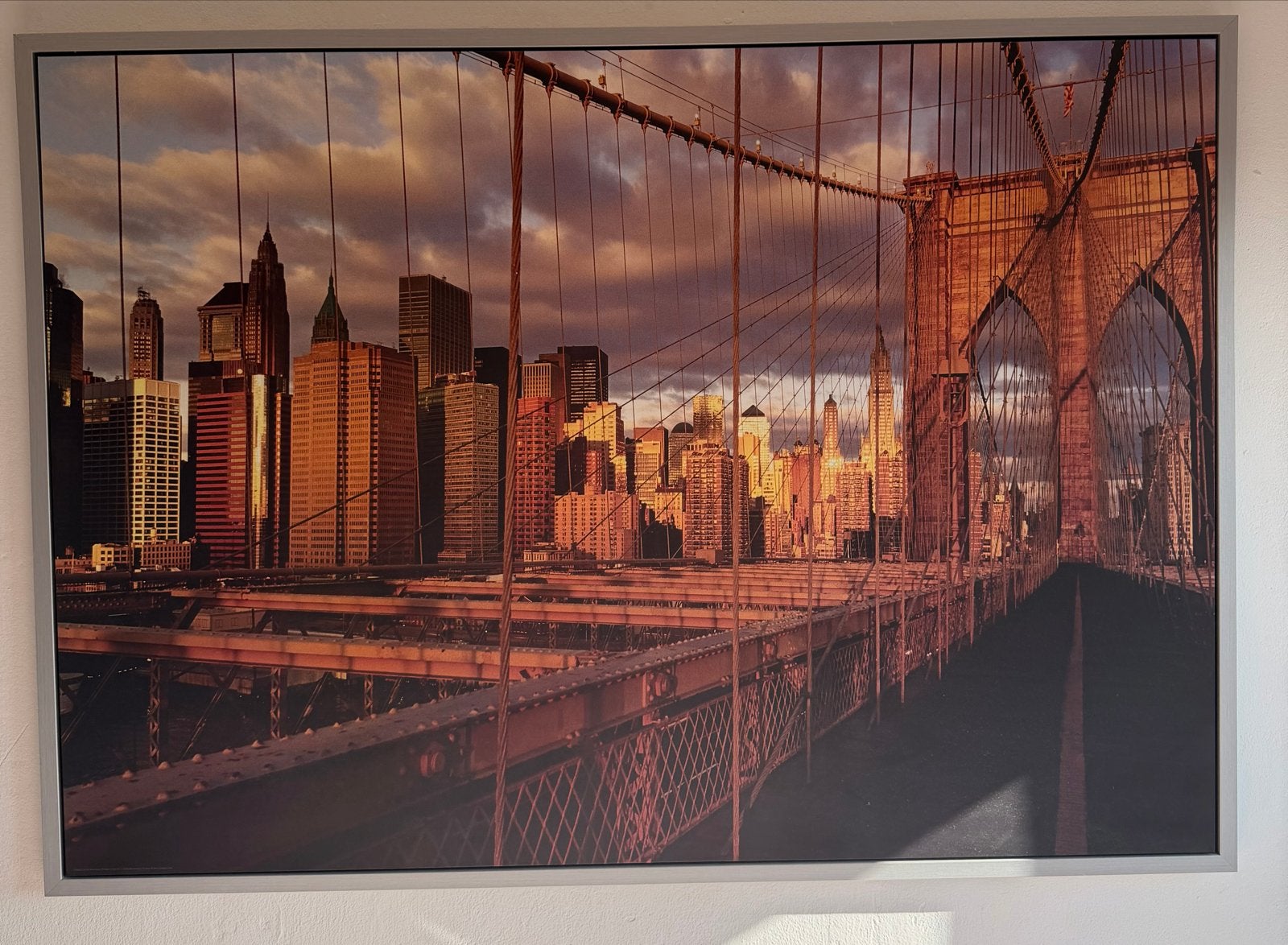 Manhattan Poster - Brooklyn Bridge 140x100cm, Ophalen, Zo goed als nieuw, 100 tot 125 cm, Foto of Poster