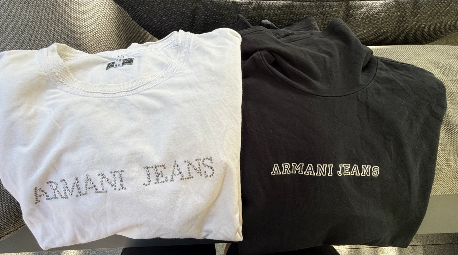 Armani Jeans longsleeve shirts (2 stuks), Maat 38/40 (M), Wit, Ophalen of Verzenden, Lange mouw