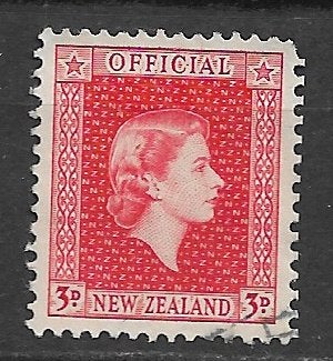 New Zealand 1954 Dienstzegel koningin Elizabeth II, Ophalen of Verzenden, Gestempeld