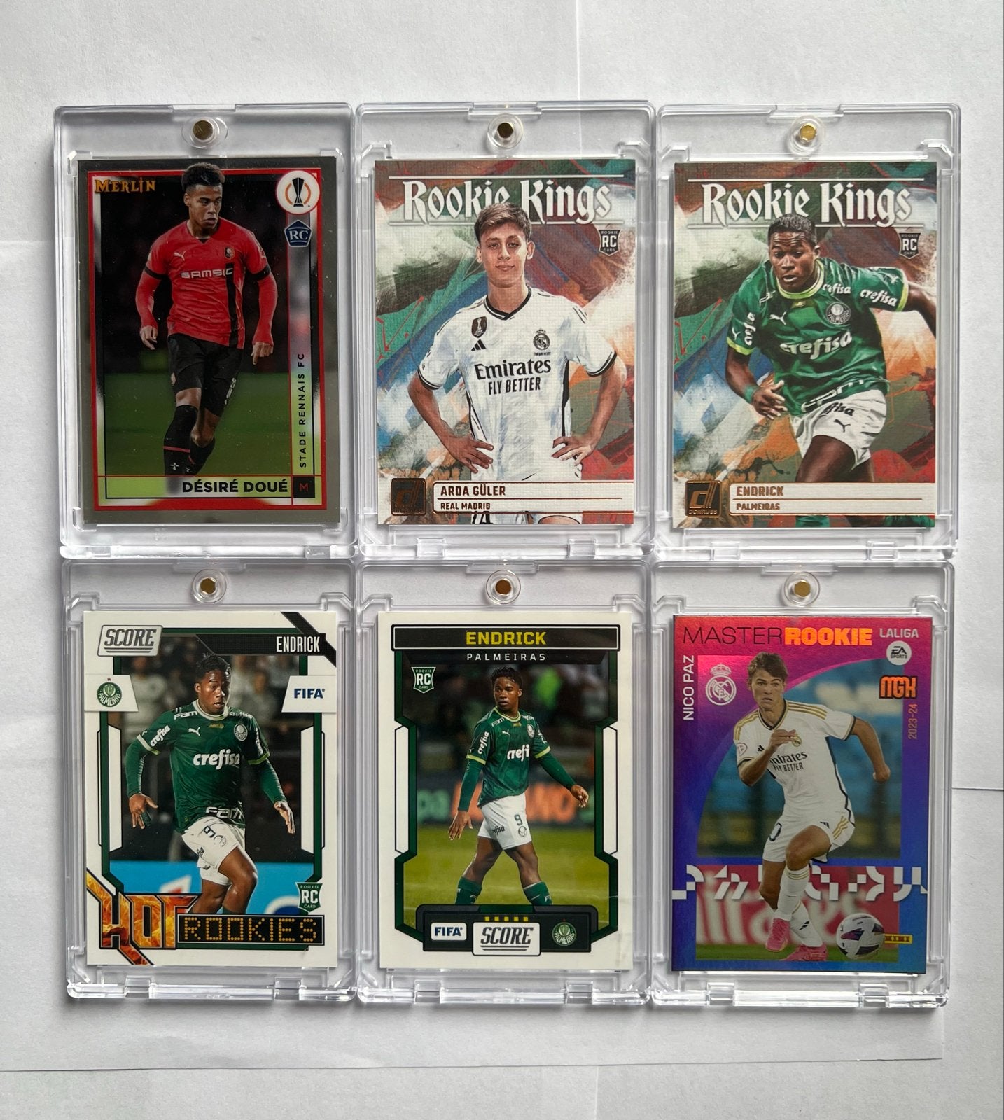 6 x Rookie Kaarten - Doué, Arda Guler, Endrick, Nico Paz, Ophalen of Verzenden, Zo goed als nieuw, Meerdere plaatjes