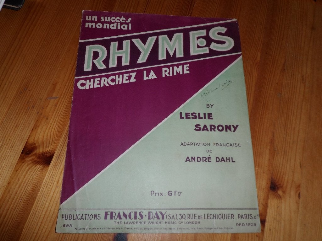 Cherchez la rime - leslie sarony, Gebruikt, Gitaar, Ophalen of Verzenden, Artiest of Componist