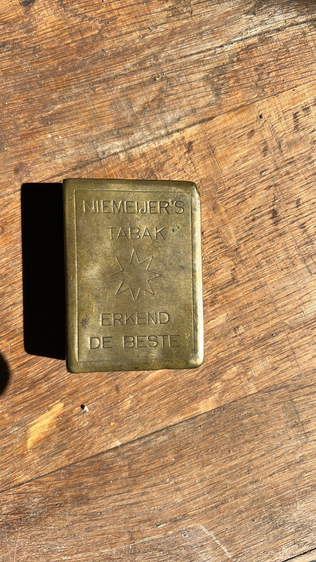 Brocante  Niemeijer,s luciferhouder messing, Ophalen of Verzenden