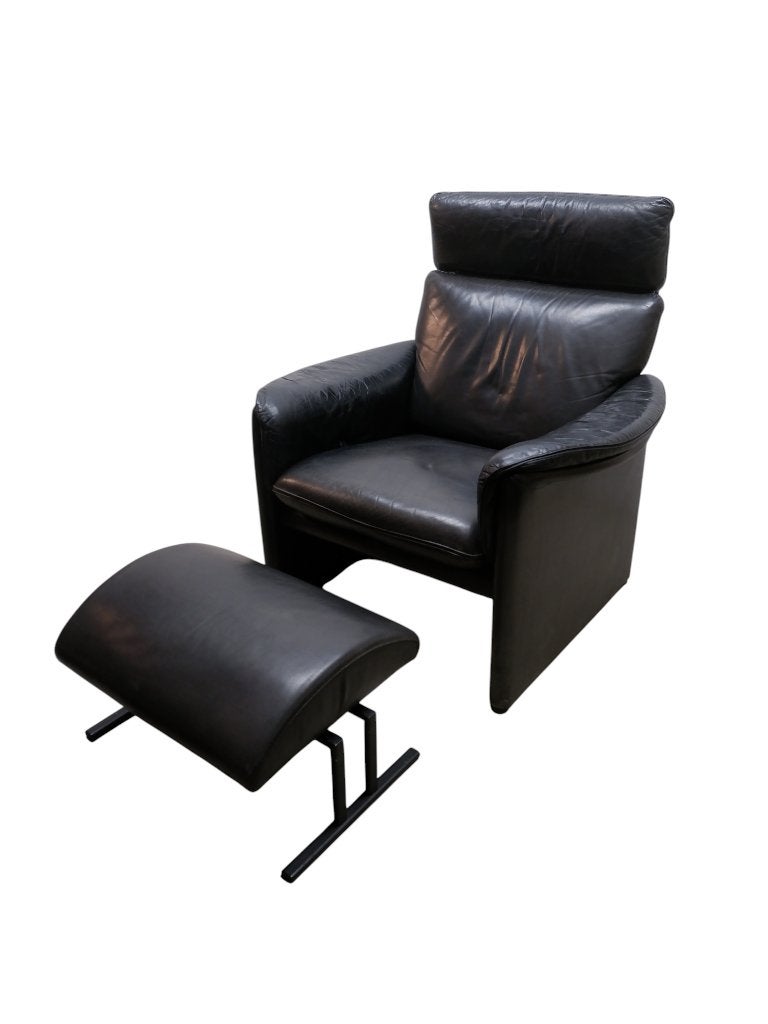 COR leren fauteuil met voetenbank, Ophalen, Gebruikt, Vintage, Rijksstraatweg 37 Wilp