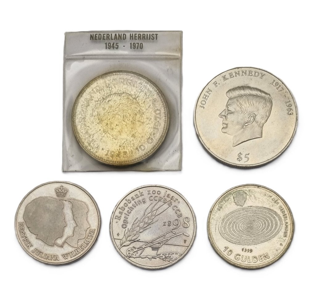 1391. Zilveren munten en herdenkingsmunten, 1970–2001, Ophalen, Koningin Juliana, Euro's, Zilver