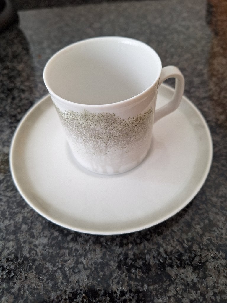 espressokopje Mosa met afbeelding bos bomen, Ophalen of Verzenden, Nieuw, Porselein, Bestek