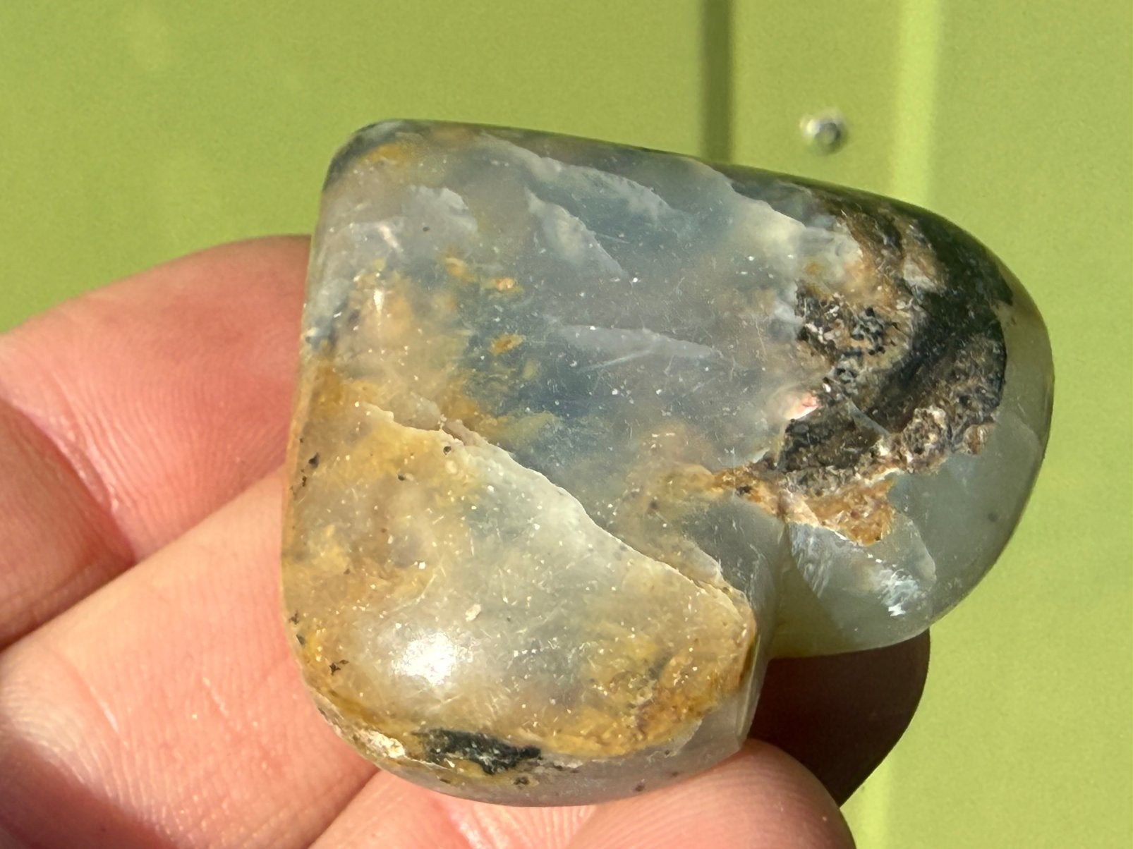 Nr 35 Opaal hart Peru edelstenen mineralen, Ophalen of Verzenden, Mineraal