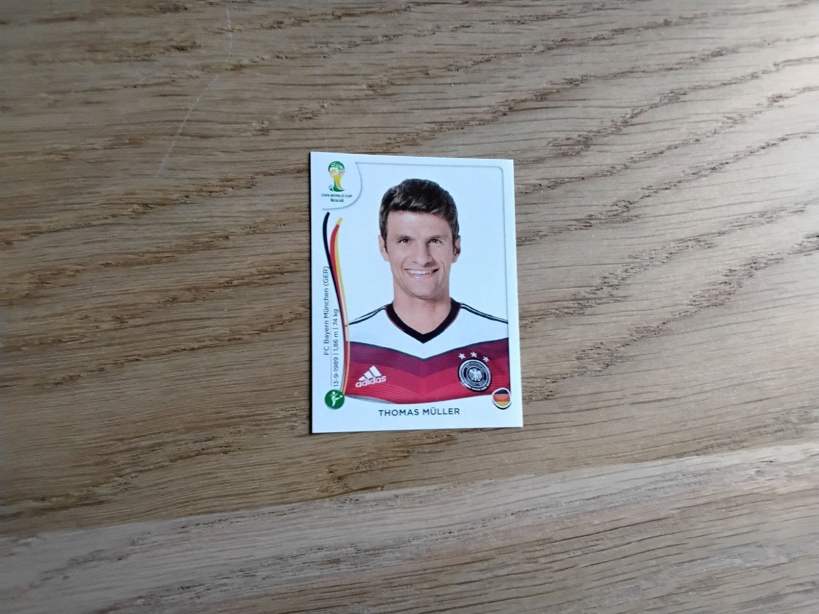 Panini FIFA World Cup 2014 Sticker - Thomas Müller Duitsland, Ophalen of Verzenden, Zo goed als nieuw, Poster, Plaatje of Sticker