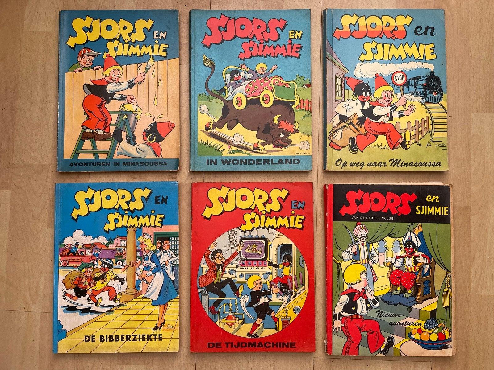 Sjors en Sjimmie - Complete set van 6 stripboeken, Complete serie of reeks, Ophalen of Verzenden, Gelezen