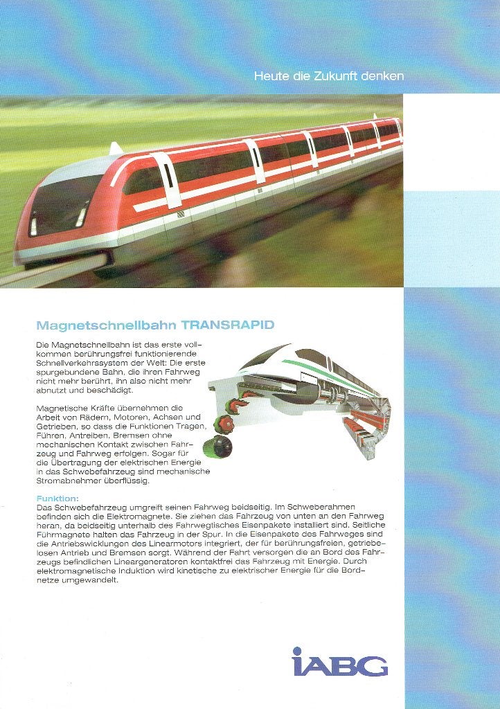 Diverse folders over Transrapid in diverse talen, Ophalen of Verzenden, Nieuw, Trein, Boek of Tijdschrift
