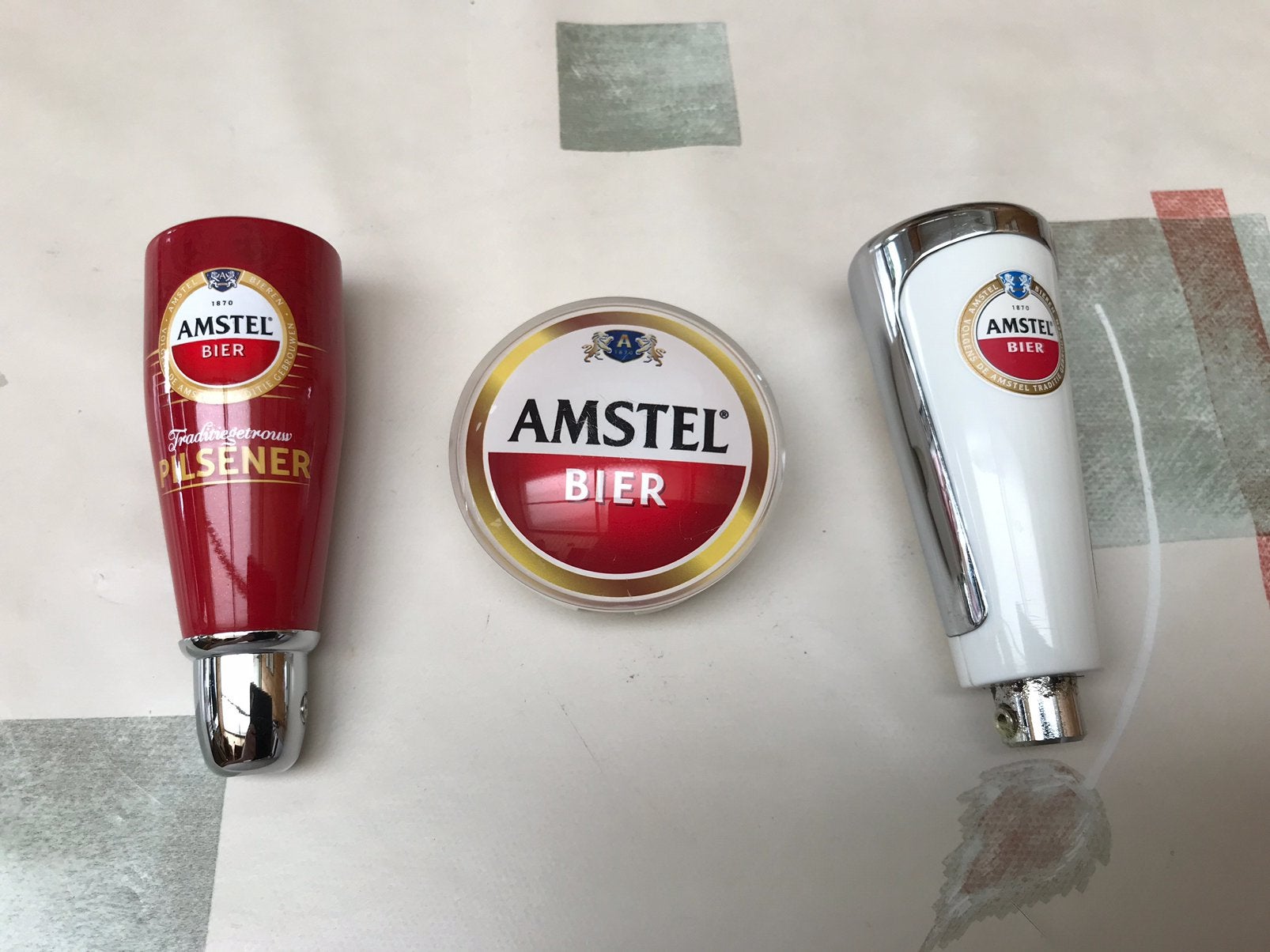 Amstel bier 2xtaphendel +lens verlicht, Ophalen of Verzenden, Zo goed als nieuw, Gebruiksvoorwerp