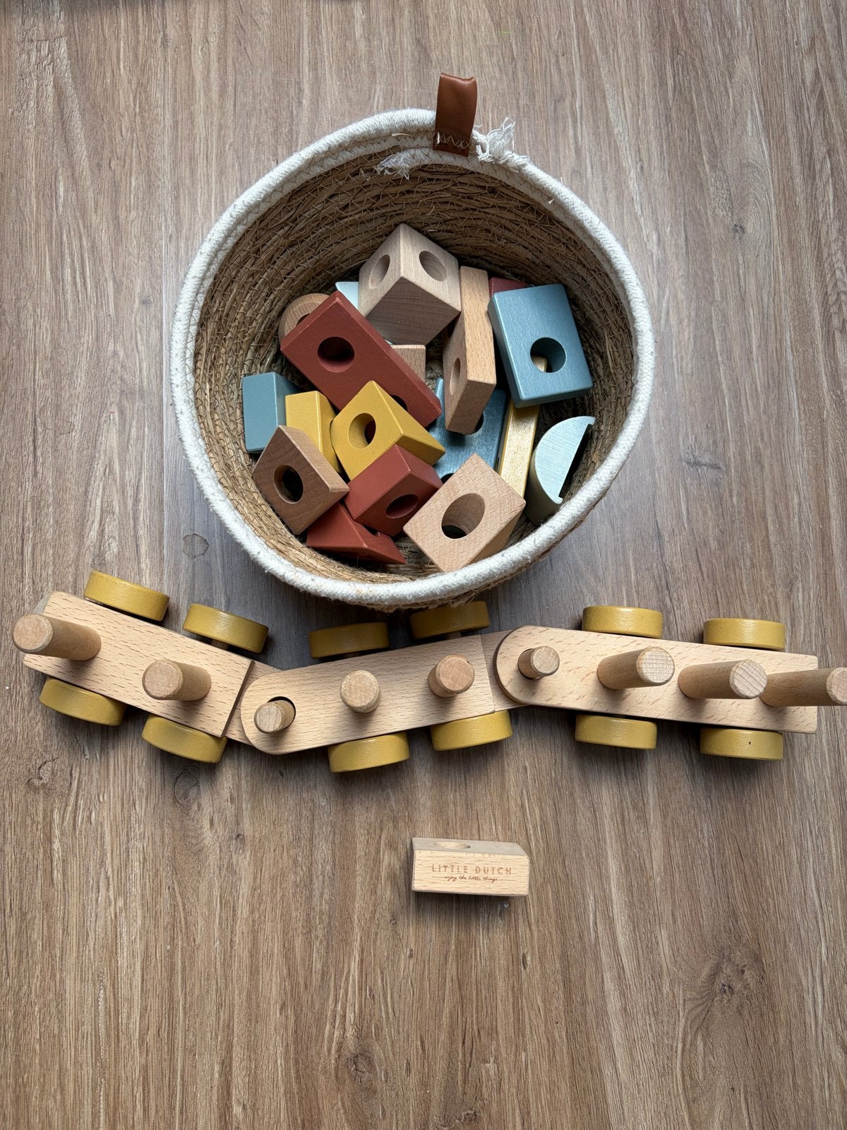 Little Dutch Blokken Trein - Houten Speelgoed, Kinderen en Baby's, Speelgoed | Houten speelgoed, Ophalen of Verzenden, Zo goed als nieuw