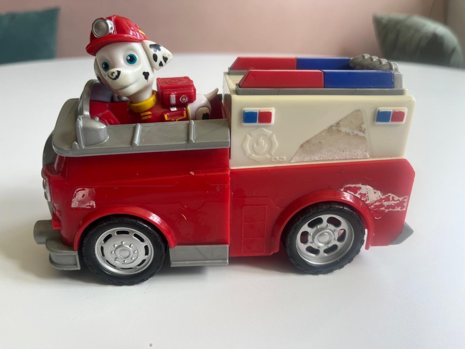 Paw Patrol brandweerwagen met Marshall figuur, Ophalen of Verzenden, Gebruikt