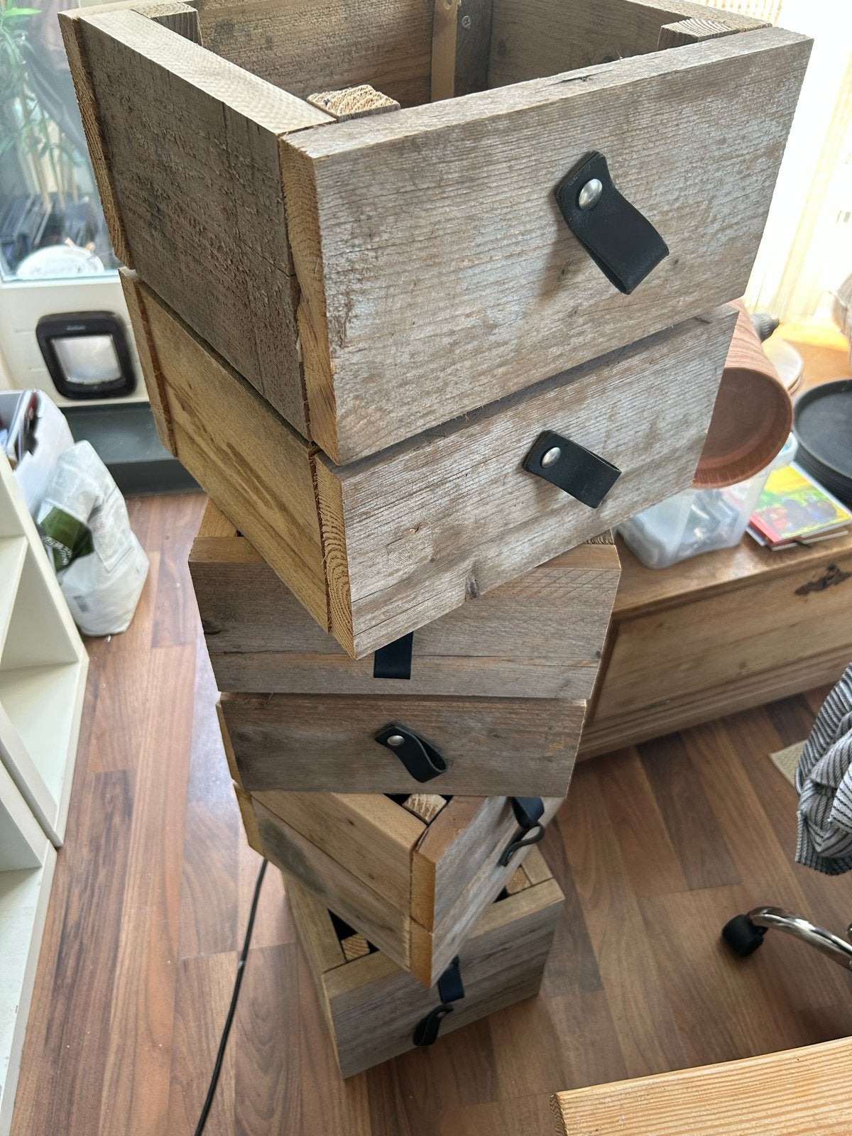 4 Robuuste Kallax lades van hout, Ophalen, Minder dan 50 cm, Gebruikt, 5 laden of meer
