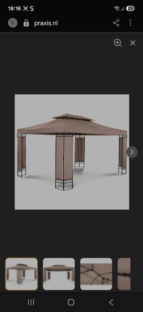 Nieuwe Uniprodo Pergola 3x4 meter - Ongebruikt in doos, Nieuw, 4 tot 6 meter, Paviljoen, 2 meter of meer