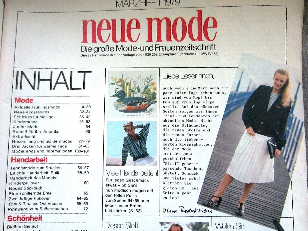 Neue mode maart 1979 mooie vintage patronen / jaren 70, Overige merken, Verzenden, Vrouw, Overige typen