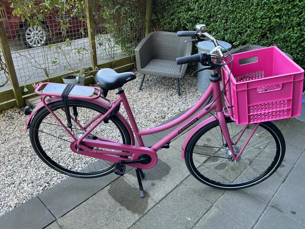 Batavus Packd fiets met krat - Roze, Ophalen, Versnellingen, Batavus, Trommelrem