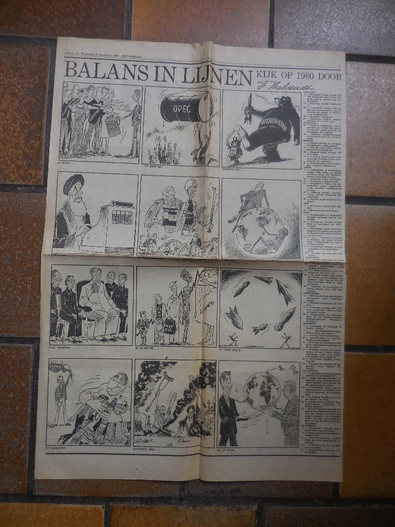 Het Parool, Kijk op 1980 door Frits Behrendt, Verzamelen, Tijdschriften, Kranten en Knipsels, Knipsel(s), 1980 tot heden, Ophalen