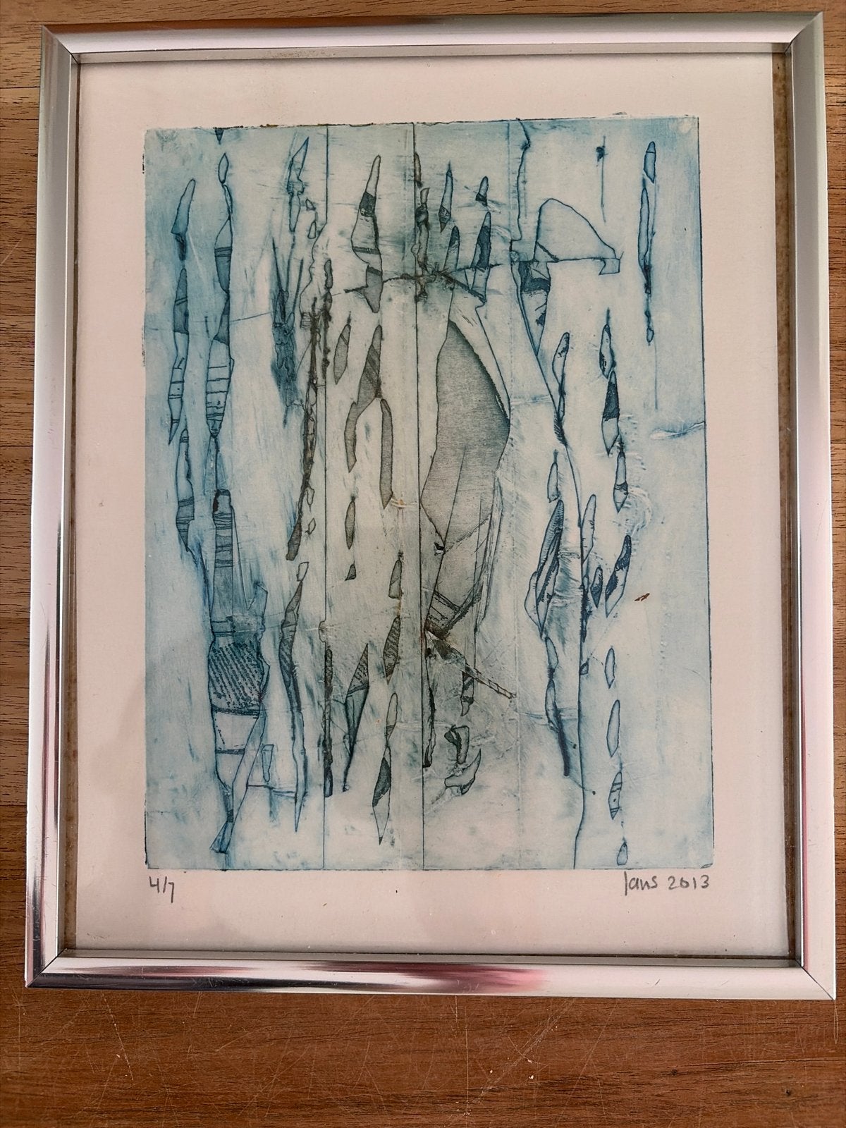 Abstracte Ets 'Jans 2013' - Genummerd 4/7, Ophalen of Verzenden, Ets, Genummerd, 2000 tot heden