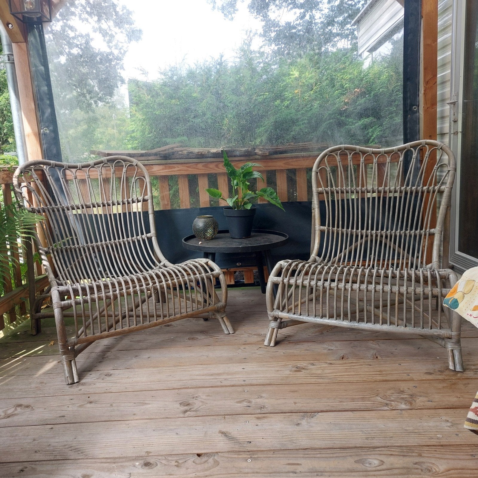 2 comfortabele rotan stoelen - perfect voor binnen of buiten, Ophalen, Gebruikt, Twee, Overige kleuren