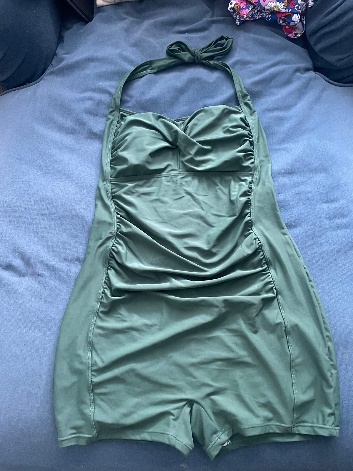 Retro Groen Badpak met Broekje - Maat XXL, Ophalen of Verzenden, Zo goed als nieuw, Groen, Badpak