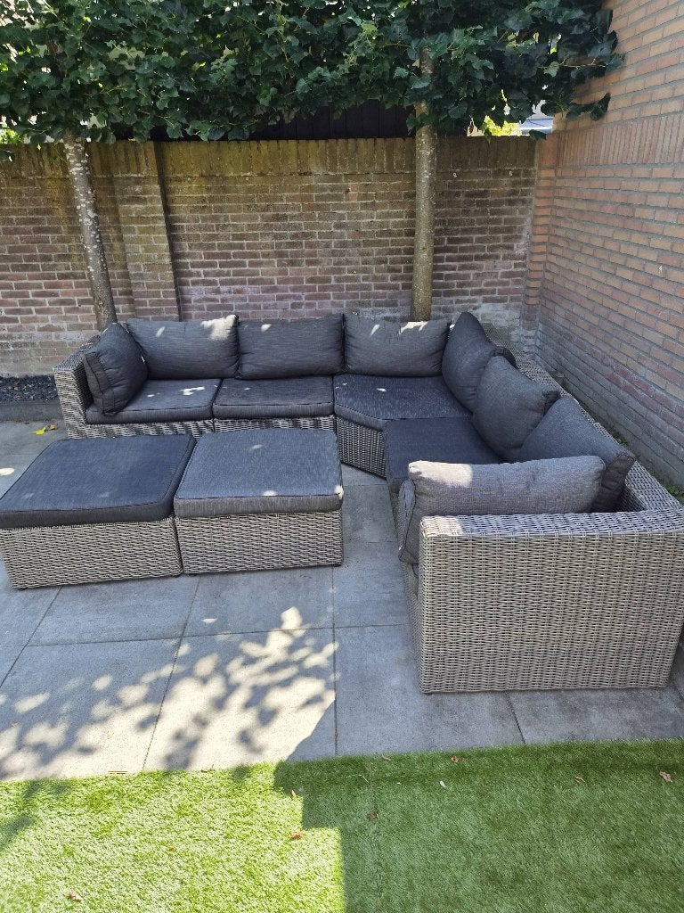 Luxe loungeset, Tuin en Terras, Ophalen, 5 zitplaatsen, Kunststof, Gebruikt
