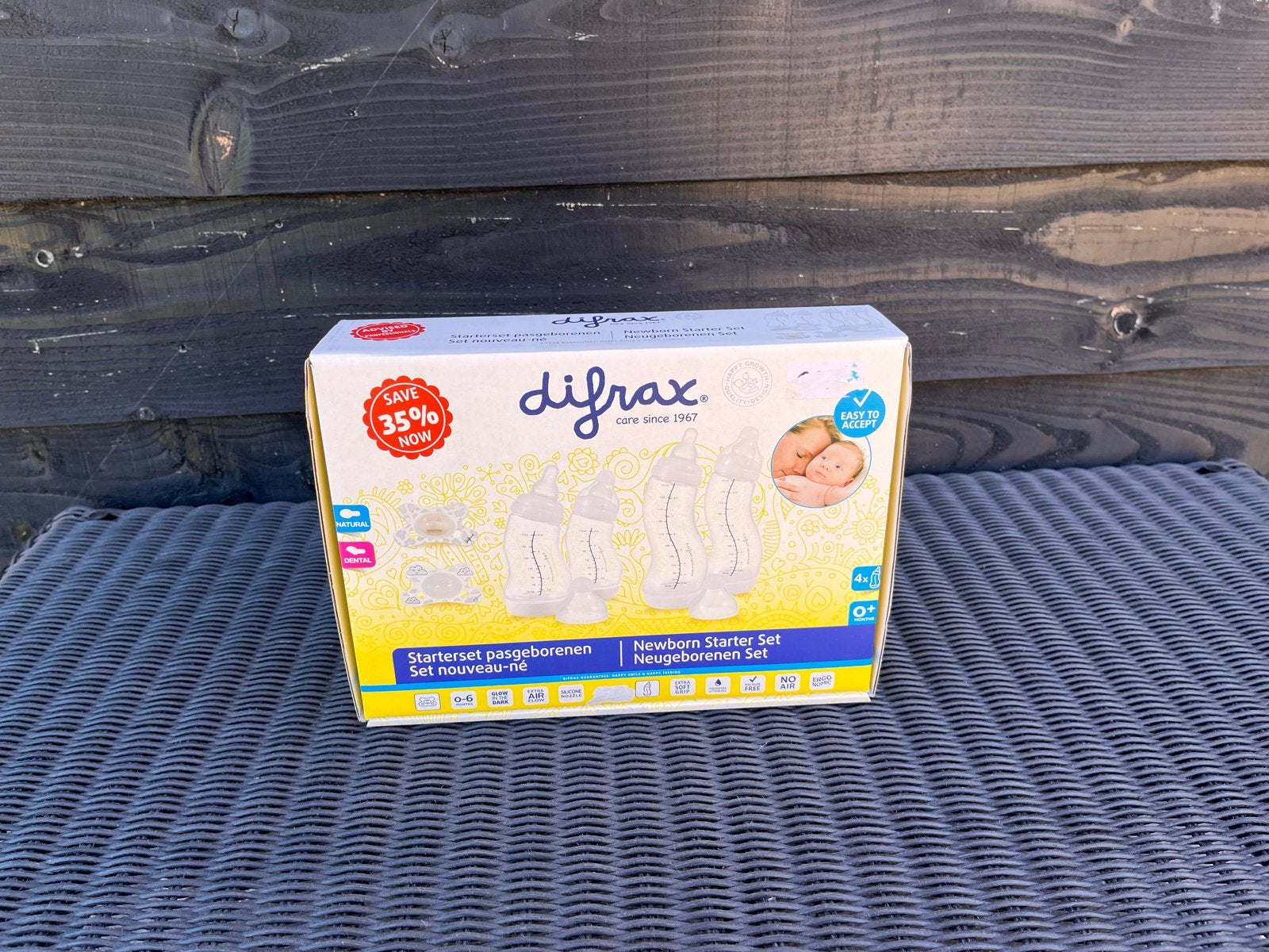 Difrax Newborn Starterset - Flessen en Fopspenen, Nieuw, Babyfles, BPA-vrij, Ophalen