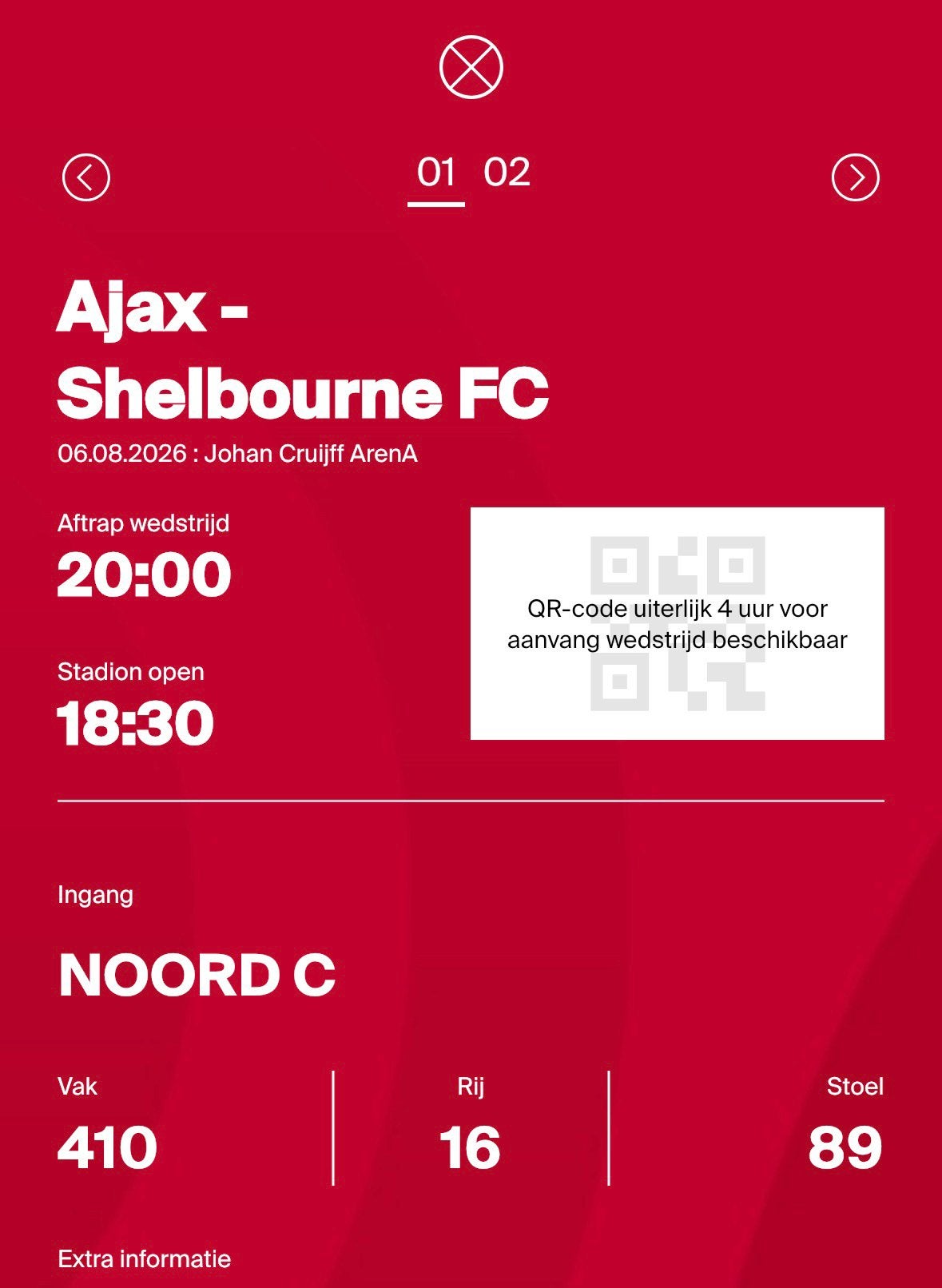 2 tickets Ajax vs Shelbourne, Tickets en Kaartjes, Twee personen