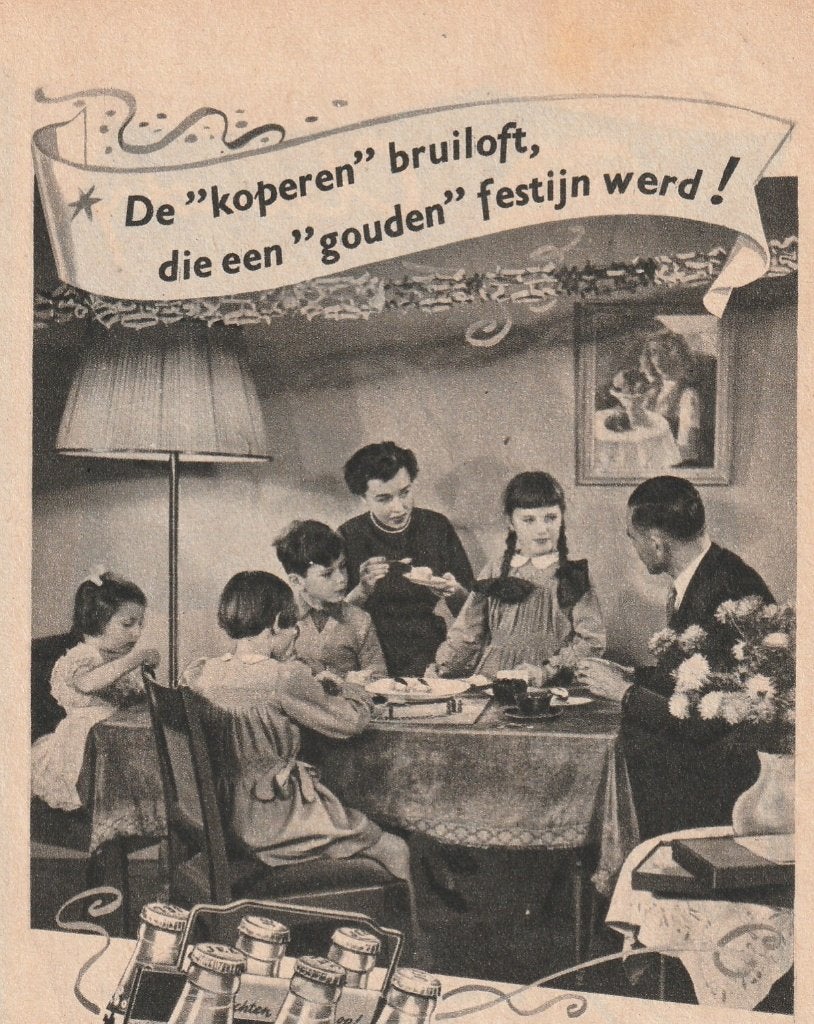 Retro reclame 1956 Jel limonade frisdrank koperen bruiloft, Verzenden, Overige typen